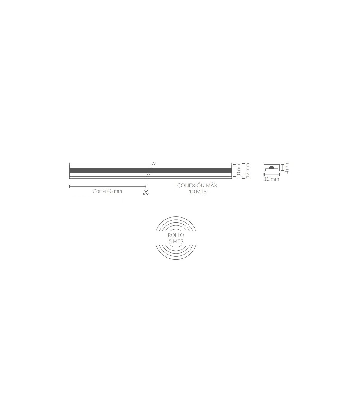 Tira Flexible COB LDV 14W 1386Lm/M 528Led/m IP67 DC24V -5 Metros-