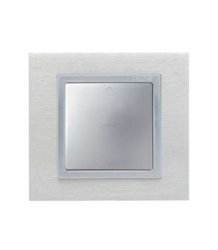 Tecla individual para mecanismo de persianas con 3 posiciones (subida, bajada y paro) aluminio Simon 82