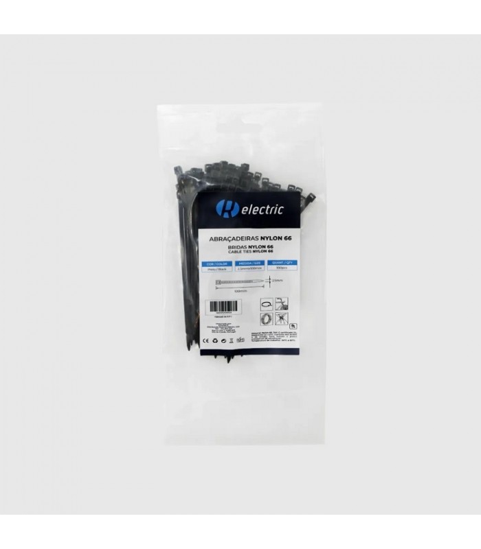 Bridas RELECTRIC NYLON66 100x2.5mm Negro 100 Uds.