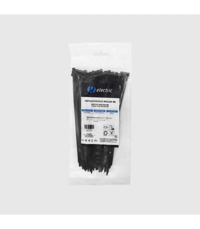Bridas RELECTRIC NYLON66 150x2.5mm Negro 100 Uds.