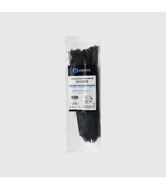 Bridas RELECTRIC NYLON66 250x3.6mm Negro 100 Uds.
