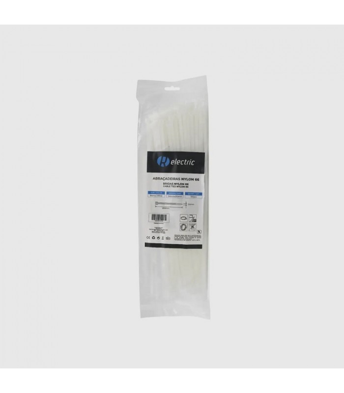 Bridas RELECTRIC NYLON66 250x3.6mm Blanco 100 Uds.