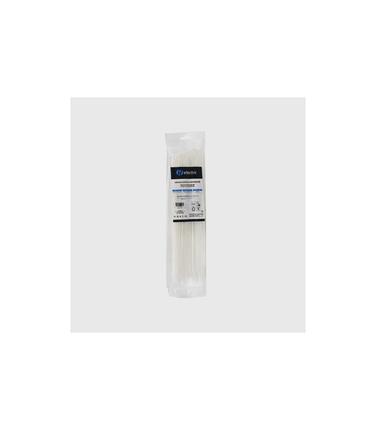 Bridas RELECTRIC NYLON66 300x3.6mm Blanco 100 Uds.