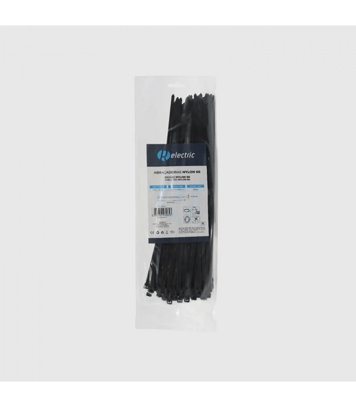 Bridas RELECTRIC NYLON66 300x4.8mm Negro 100 Uds.