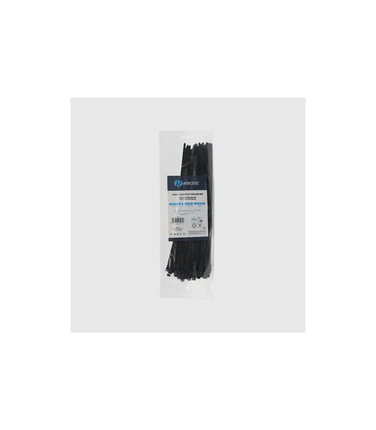 Bridas RELECTRIC NYLON66 300x4.8mm Negro 100 Uds.