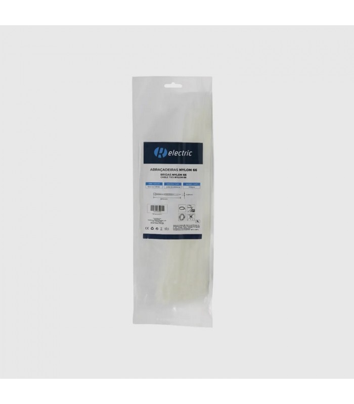 Bridas RELECTRIC NYLON66 300x4.8mm Blanco 100 Uds.