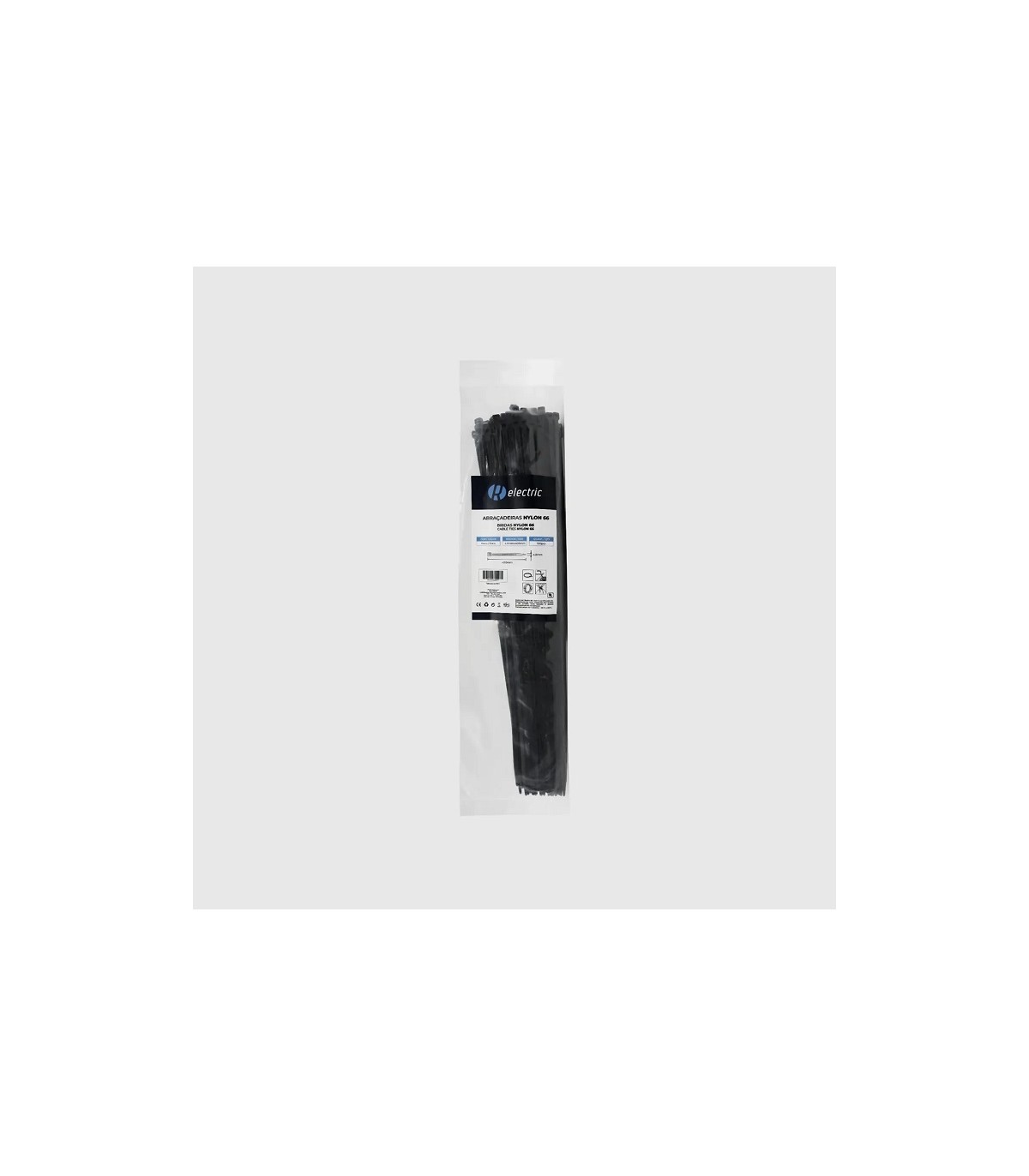 Bridas RELECTRIC NYLON66 400x4.8mm Negro 100 Uds.