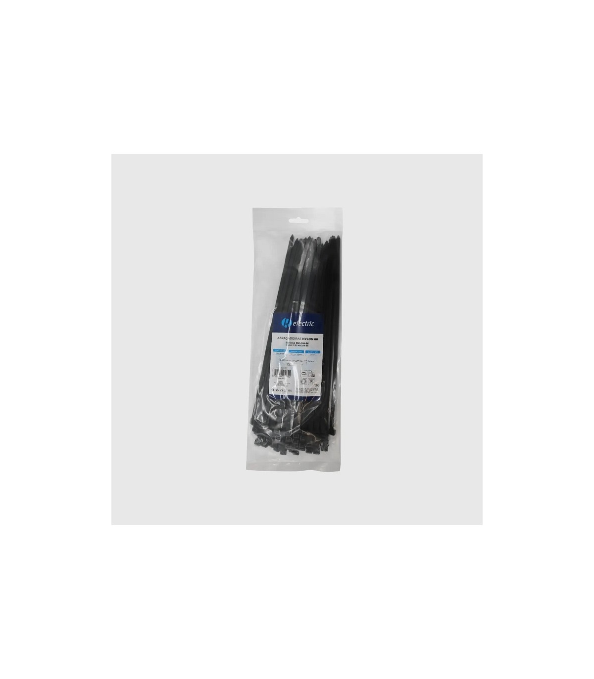 Bridas RELECTRIC NYLON66 450x7.6mm Negro 100 Uds.