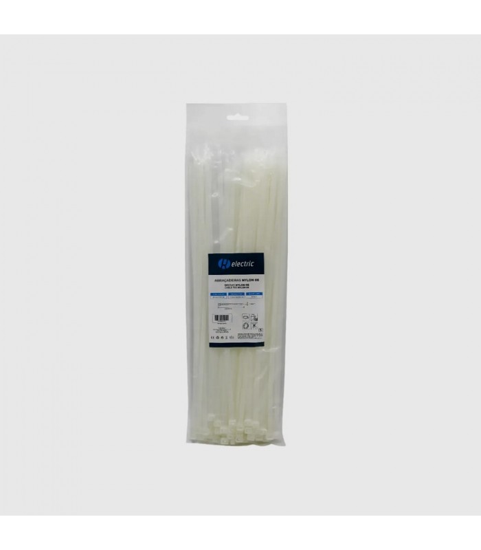 Bridas RELECTRIC NYLON66 450x7.6mm Blanco 100 Uds.