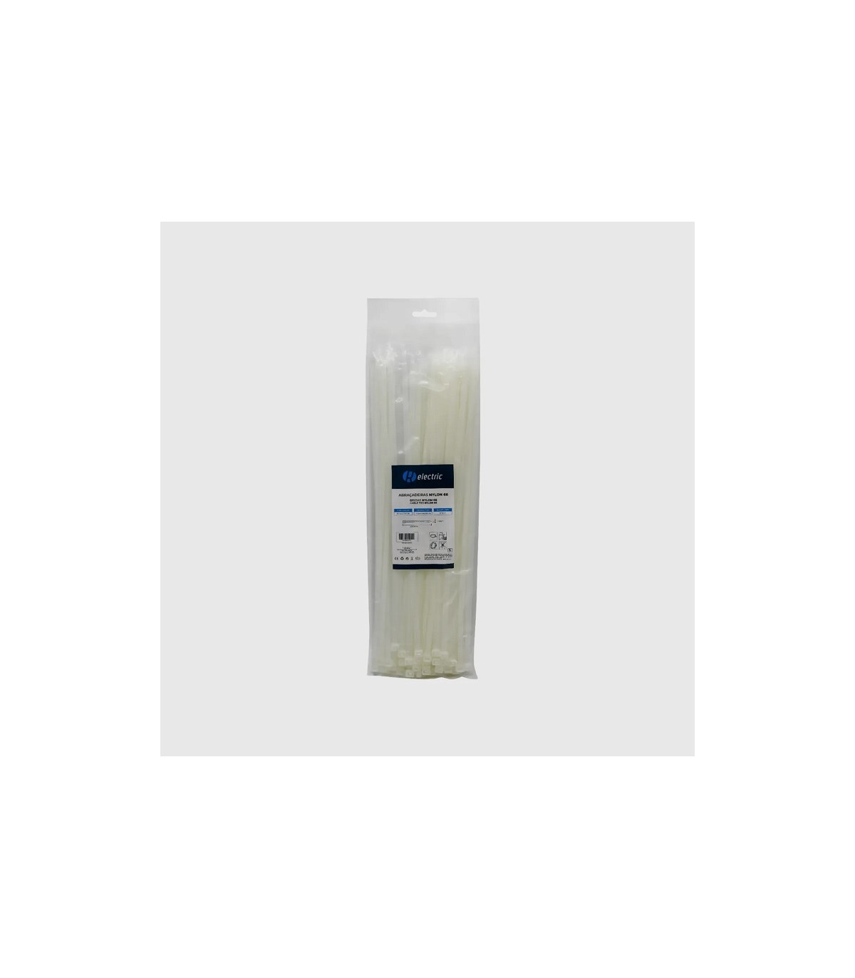 Bridas RELECTRIC NYLON66 450x7.6mm Blanco 100 Uds.