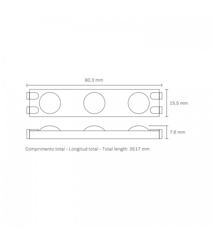 Módulo 3Led MAXLED 1.5W 200LM 175º 12VDC IP67