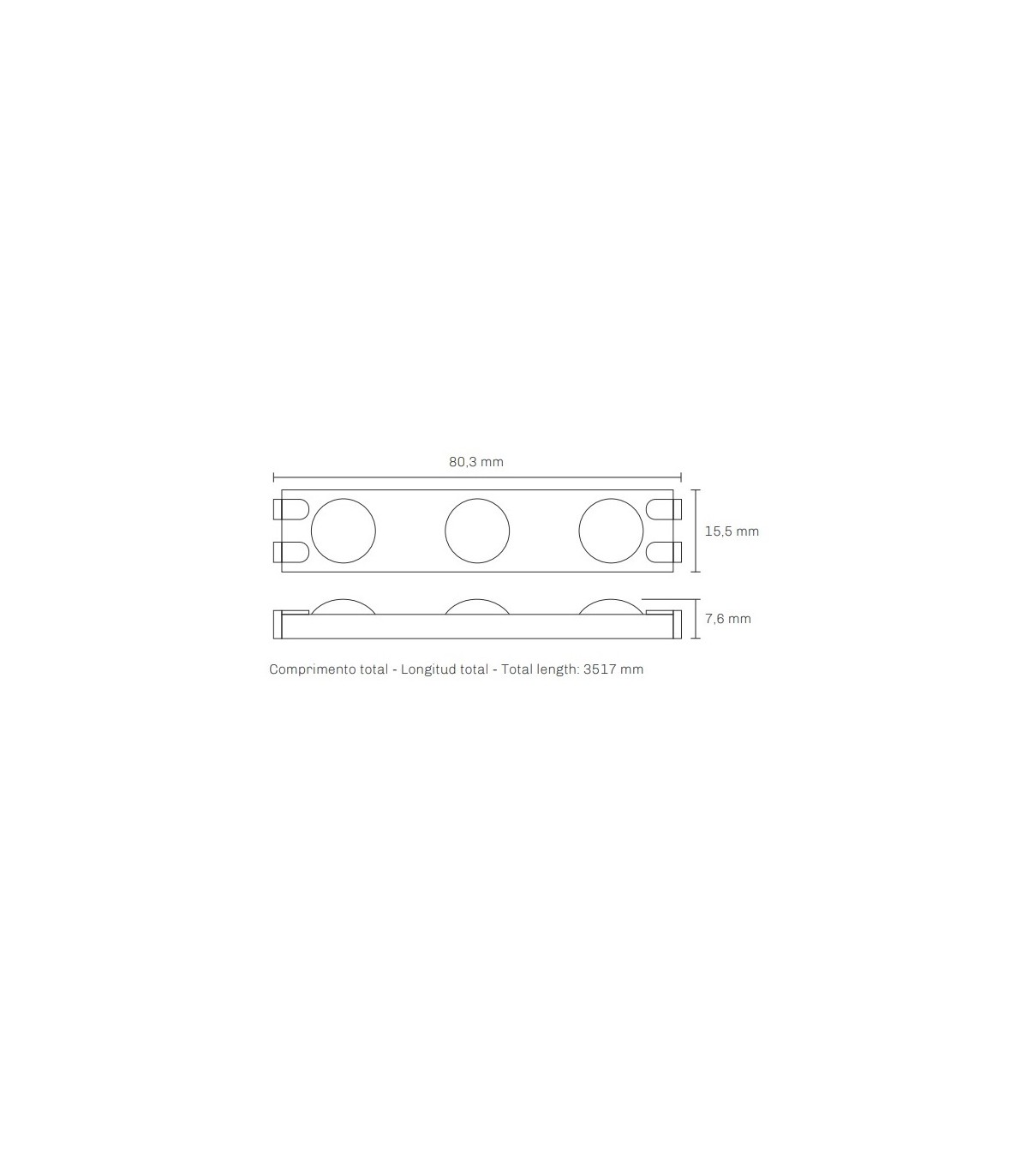 Módulo 3Led MAXLED 1.5W 200LM 175º 12VDC IP67