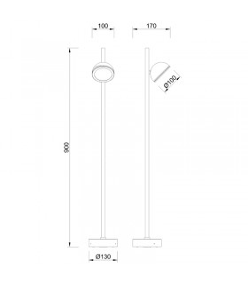 Bolardo/Baliza EVEREST 1xGX53 Blanco IP65