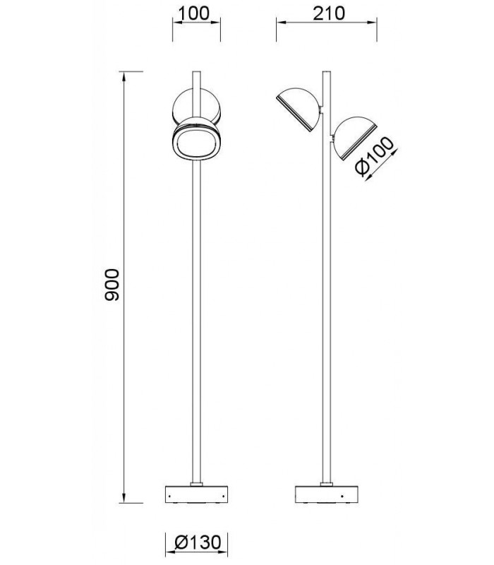 Bolardo/Baliza EVEREST 2xGX53 Blanco IP65