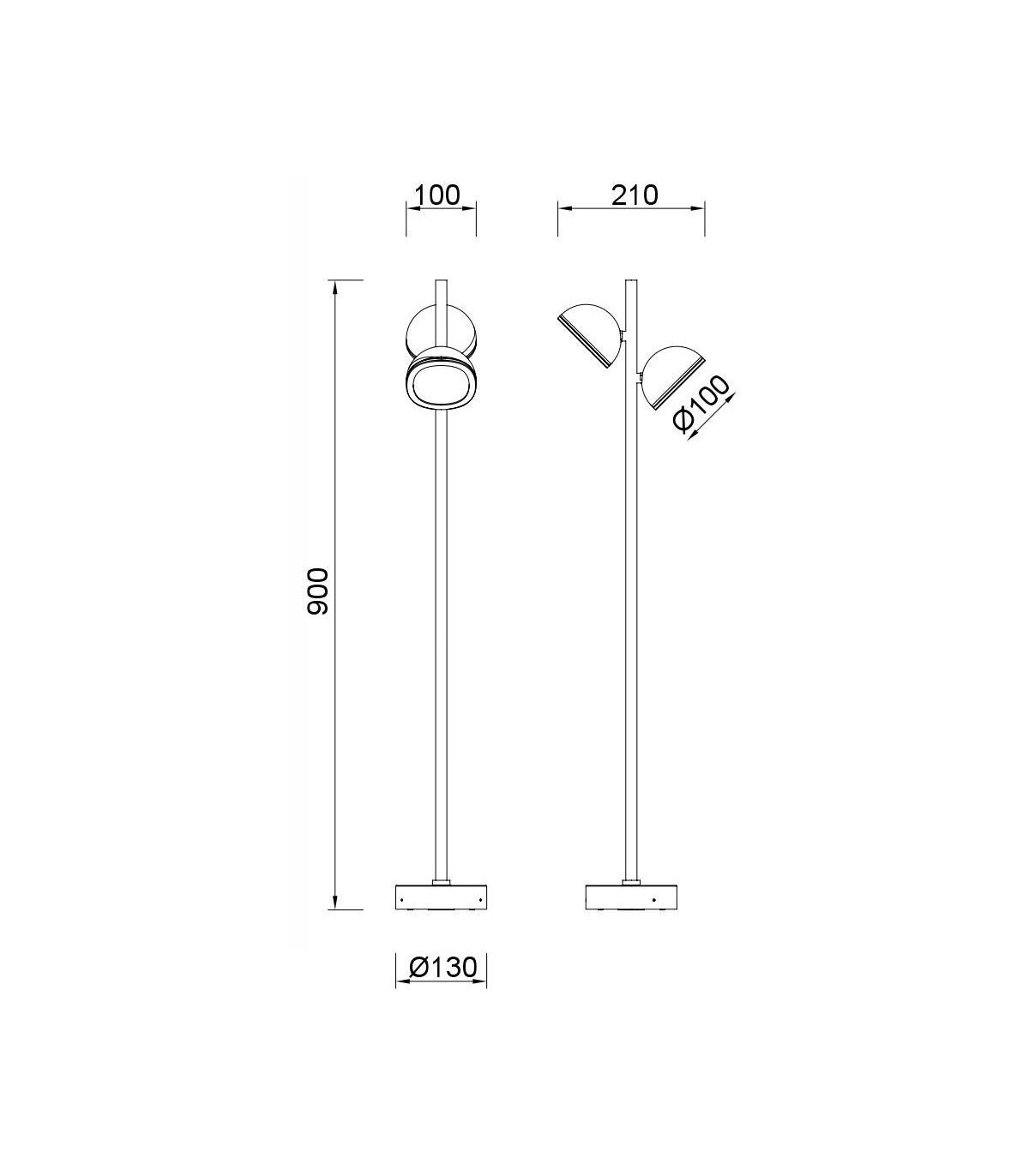 Bolardo/Baliza EVEREST 2xGX53 Blanco IP65