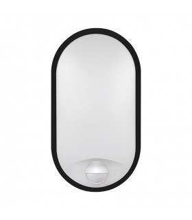 Aplique Led Oval RABAT Negro con sensor 14W 1400Lm IP65 CCT