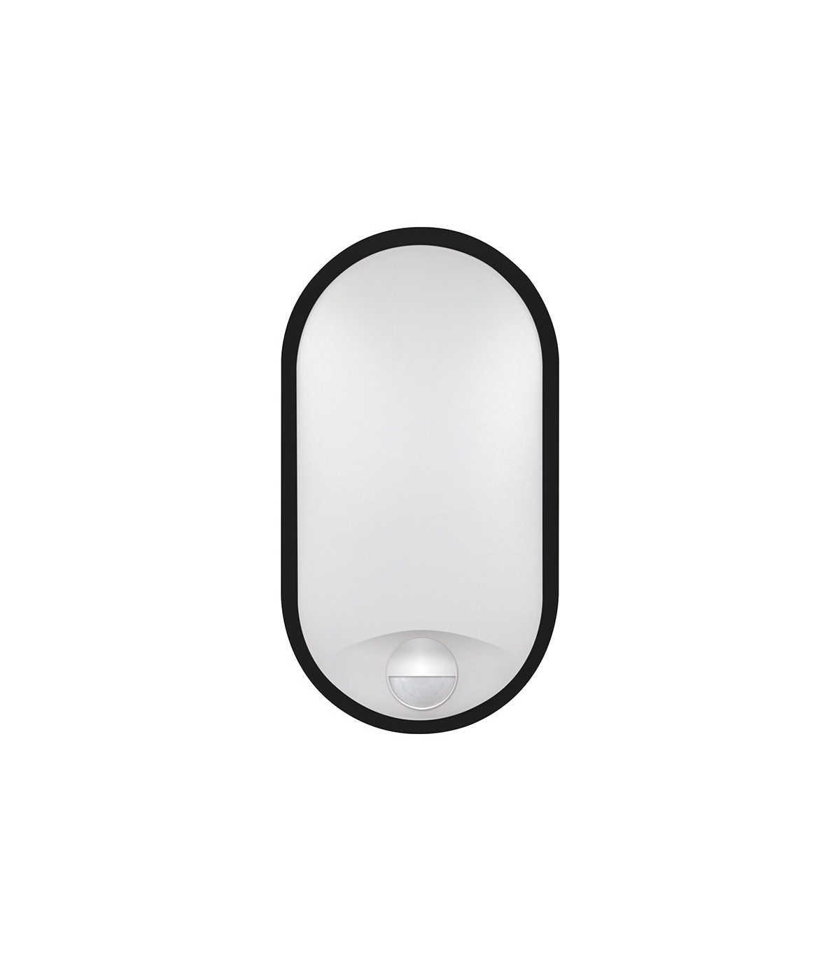 Aplique Led Oval RABAT Negro con sensor 14W 1400Lm IP65 CCT