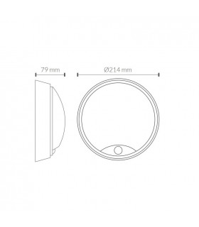 Aplique Led ACRA Blanco con sensor 14W 1400Lm IP65 CCT