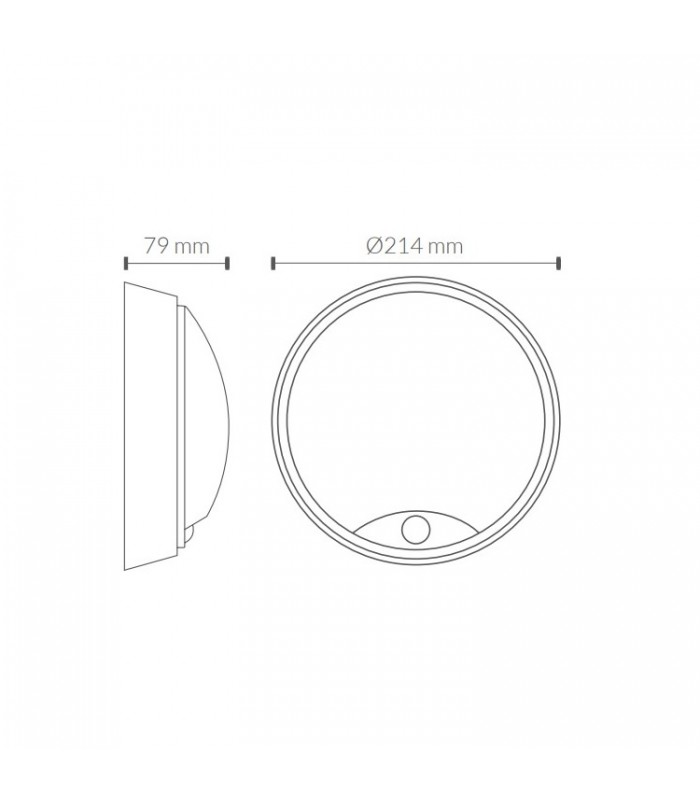 Aplique Led ACRA Blanco con sensor 14W 1400Lm IP65 CCT