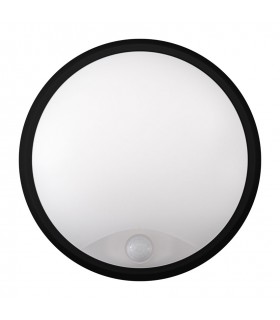 Aplique Led ACRA Negro con sensor 14W 1400Lm IP65 CCT