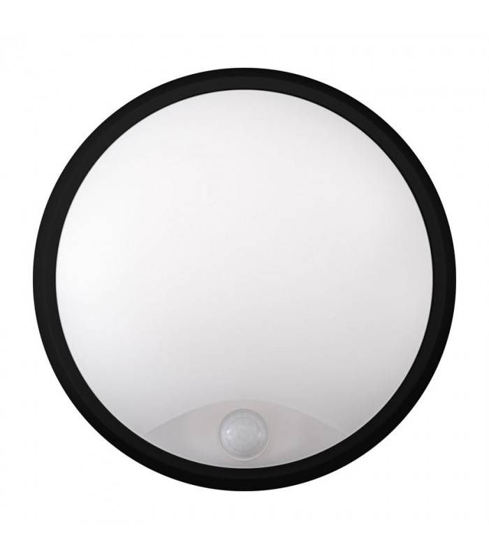 Aplique Led ACRA Negro con sensor 14W 1400Lm IP65 CCT