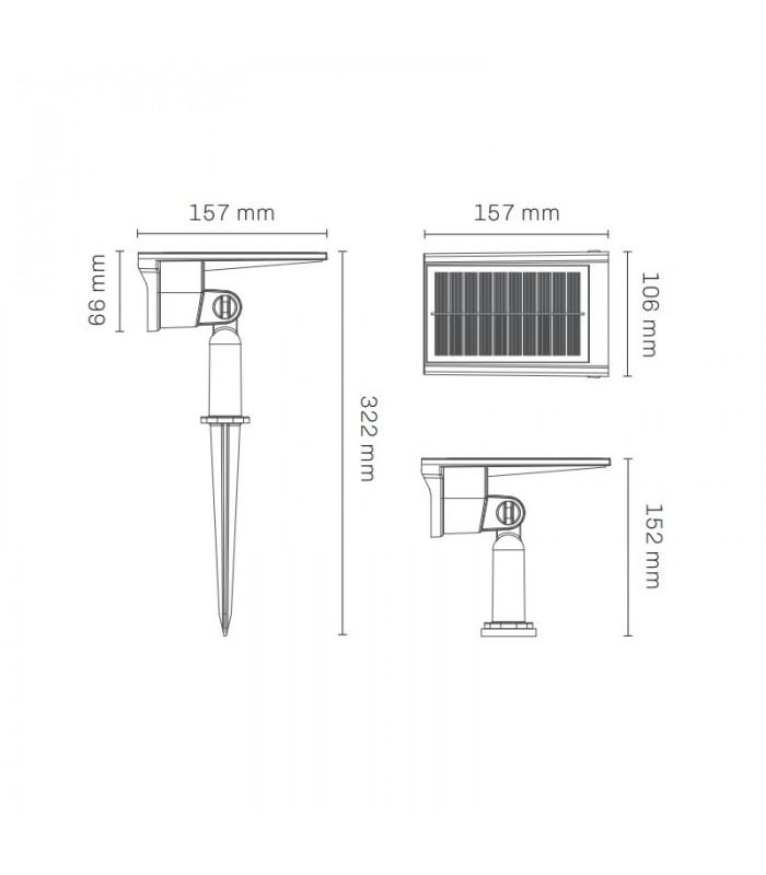 Estaca Led Solar MAXLED 15W/1.8W 100Lm IP54 Con Pincho