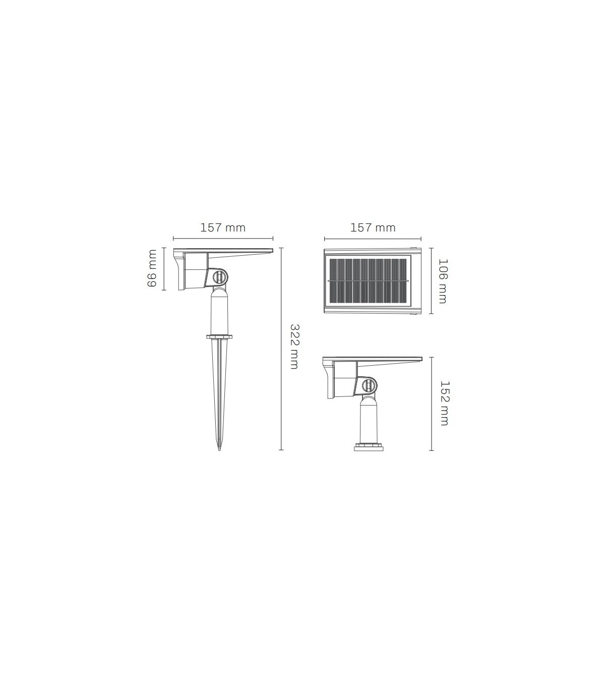 Estaca Led Solar MAXLED 15W/1.8W 100Lm IP54 Con Pincho