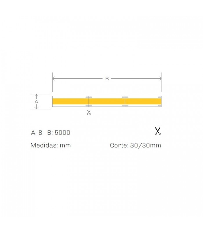 Tira Flexible COB MAXLED 10W 1200Lm/M 256Led/m IP20 DC24V -5 Metros-
