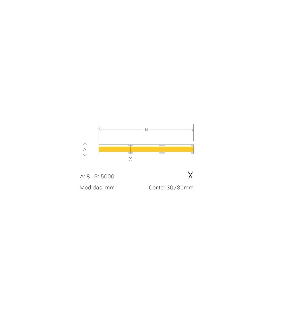 Tira Flexible COB MAXLED 10W 1200Lm/M 256Led/m IP20 DC24V -5 Metros-