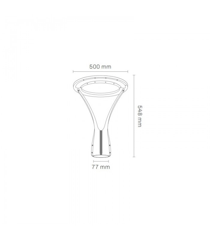 Farola Led IRIS Gris 60W 9000Lm 120º IP65