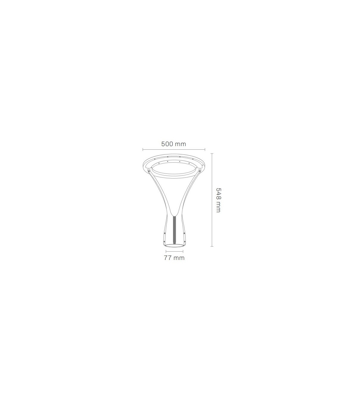 Farola Led IRIS Gris 60W 9000Lm 120º IP65