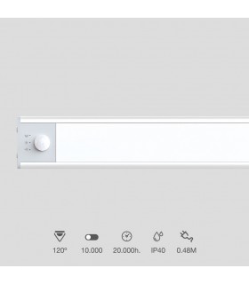 Luz Armario LED TIBUKA con Sensor 0.8W 75Lm USB CCT