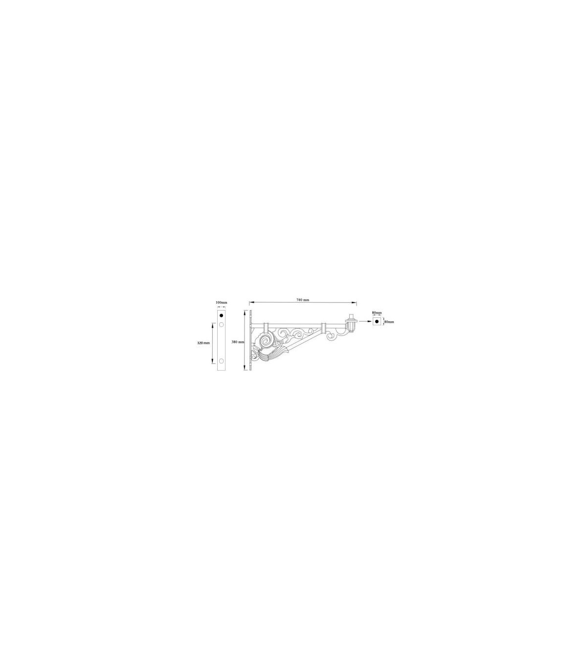 Brazo Aluminio/Hierro Modelo Villa 74cm