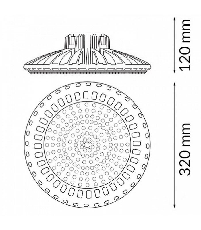 Campana UFO BRAND 0-10V 200W 26000Lm 90º IP65