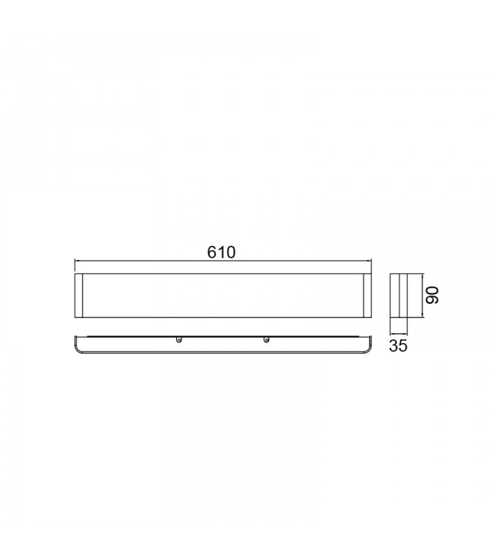 Aplique Pared EGEO NEGRO 20W 1650Lm IP20