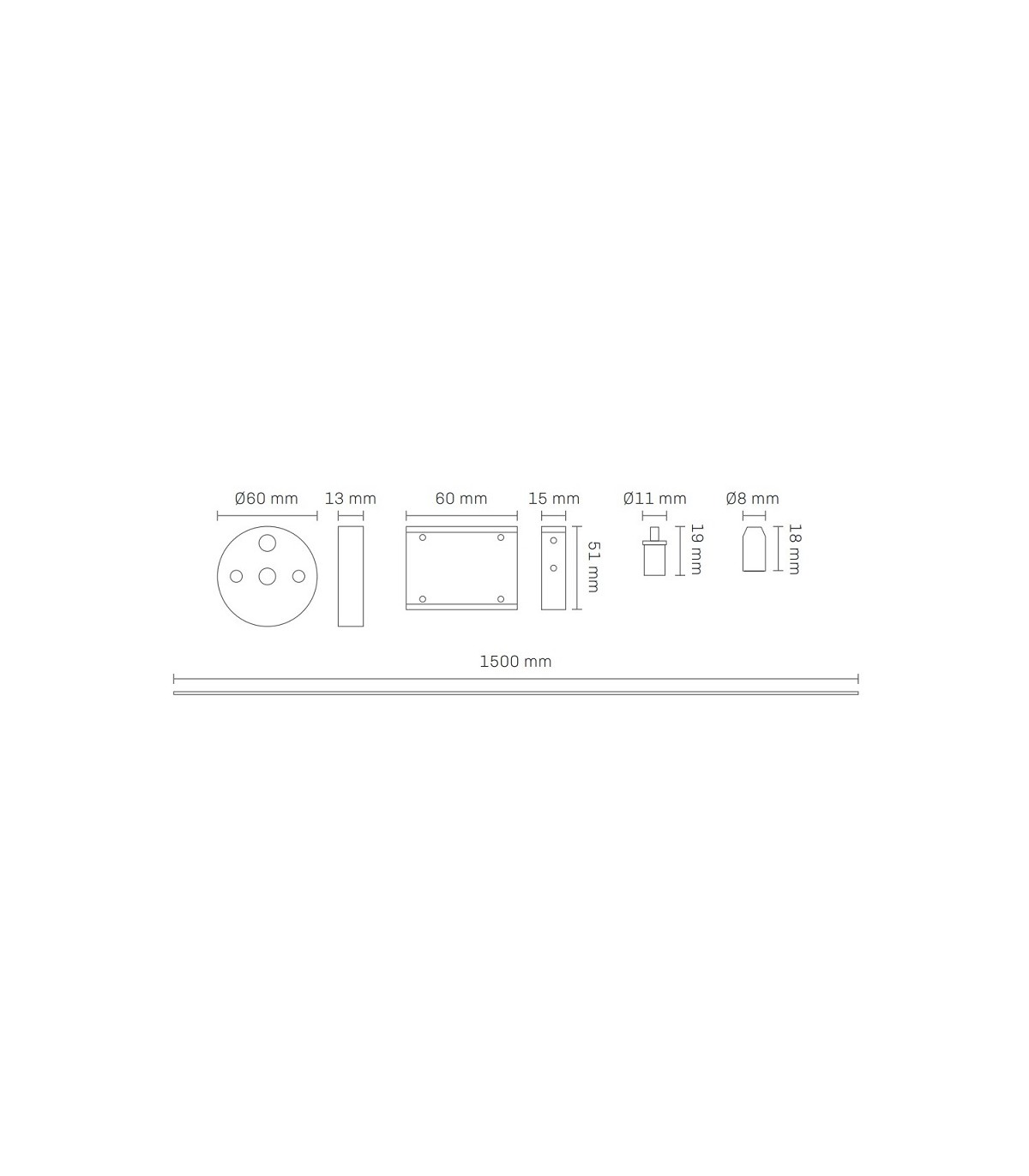 Kit suspensión para Barra Lineal MODULINE Blanco
