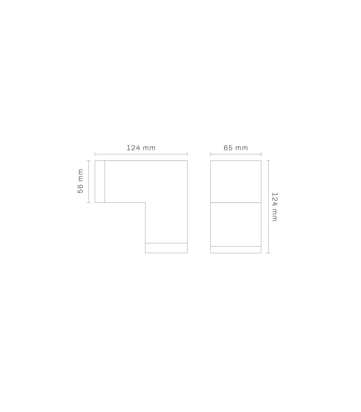 Unión L 90º 8W 800Lm Blanco para Barra Lineal MODULINE IP20 CCT