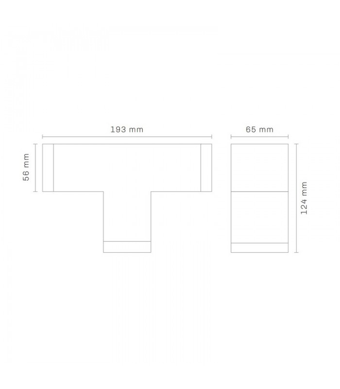 Unión T 10W 1000Lm para Barra Lineal MODULINE Blanco IP20 CCT