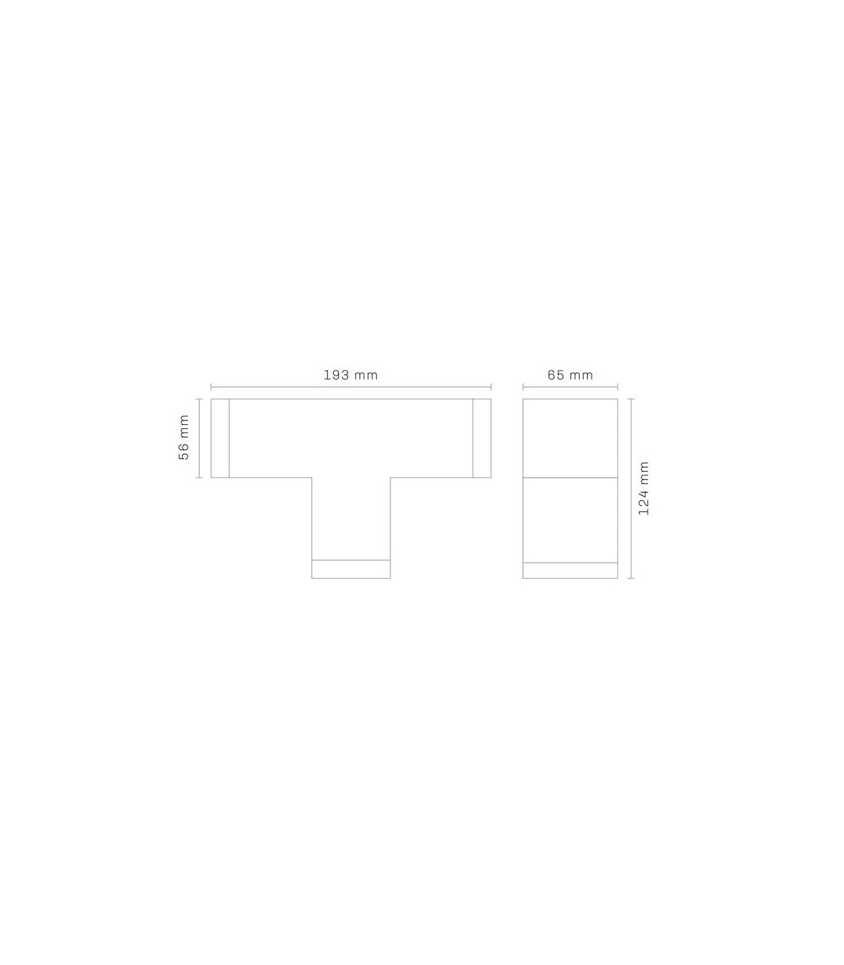 Unión T 10W 1000Lm para Barra Lineal MODULINE Negro IP20 CCT