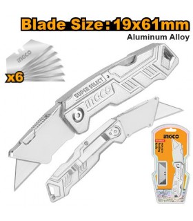 Cúter  Metal tipo navaja hoja trapezoidal 19x61mm