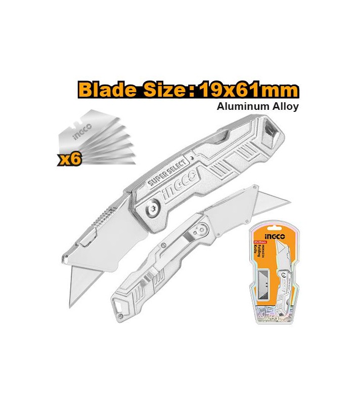 Cúter  Metal tipo navaja hoja trapezoidal 19x61mm