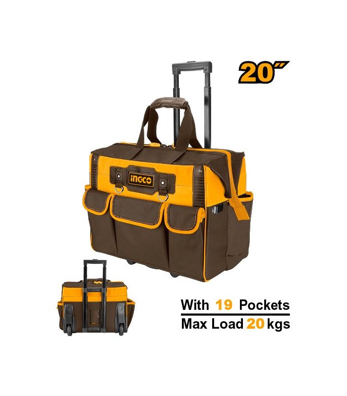 Bolsa Portaherramientas con ruedas 19 Bolsillos 20" INGCO