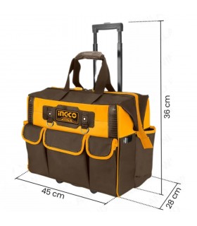 Bolsa Portaherramientas con ruedas 19 Bolsillos 20" INGCO