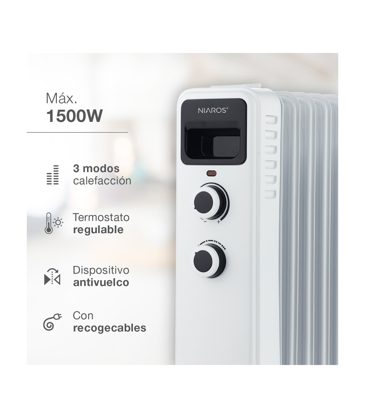 Radiador LAVERTON 1500W Blanco 7 Elementos
