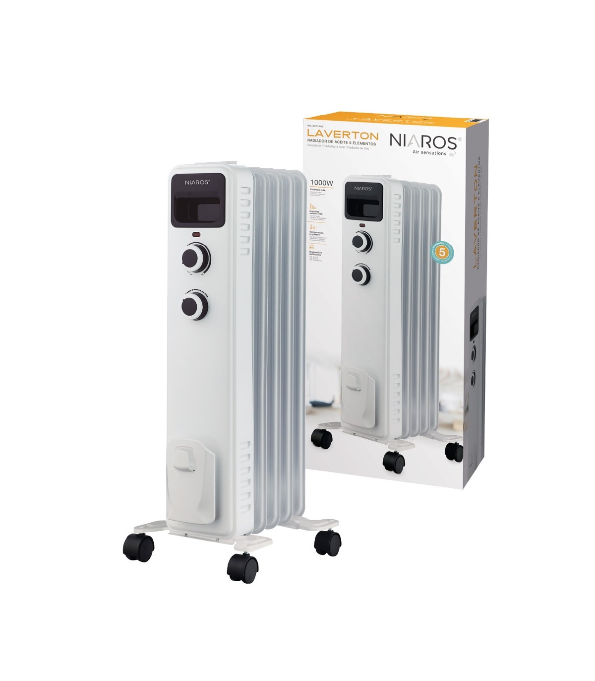 Radiador LAVERTON 1000W Blanco 5 Elementos
