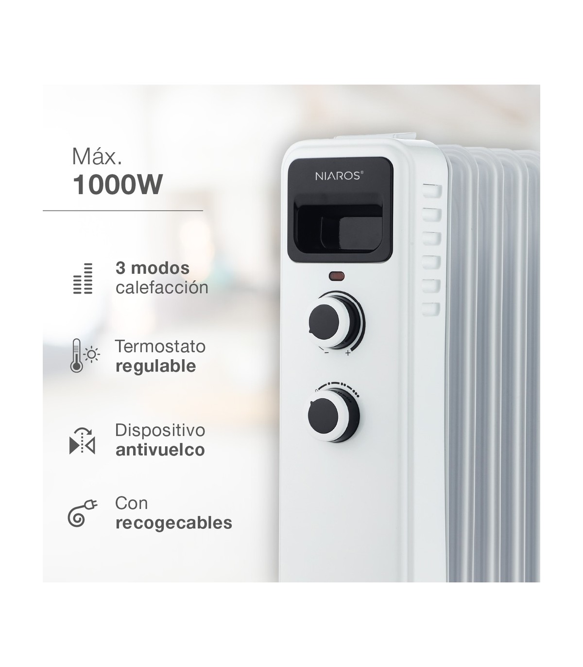 Radiador LAVERTON 1000W Blanco 5 Elementos