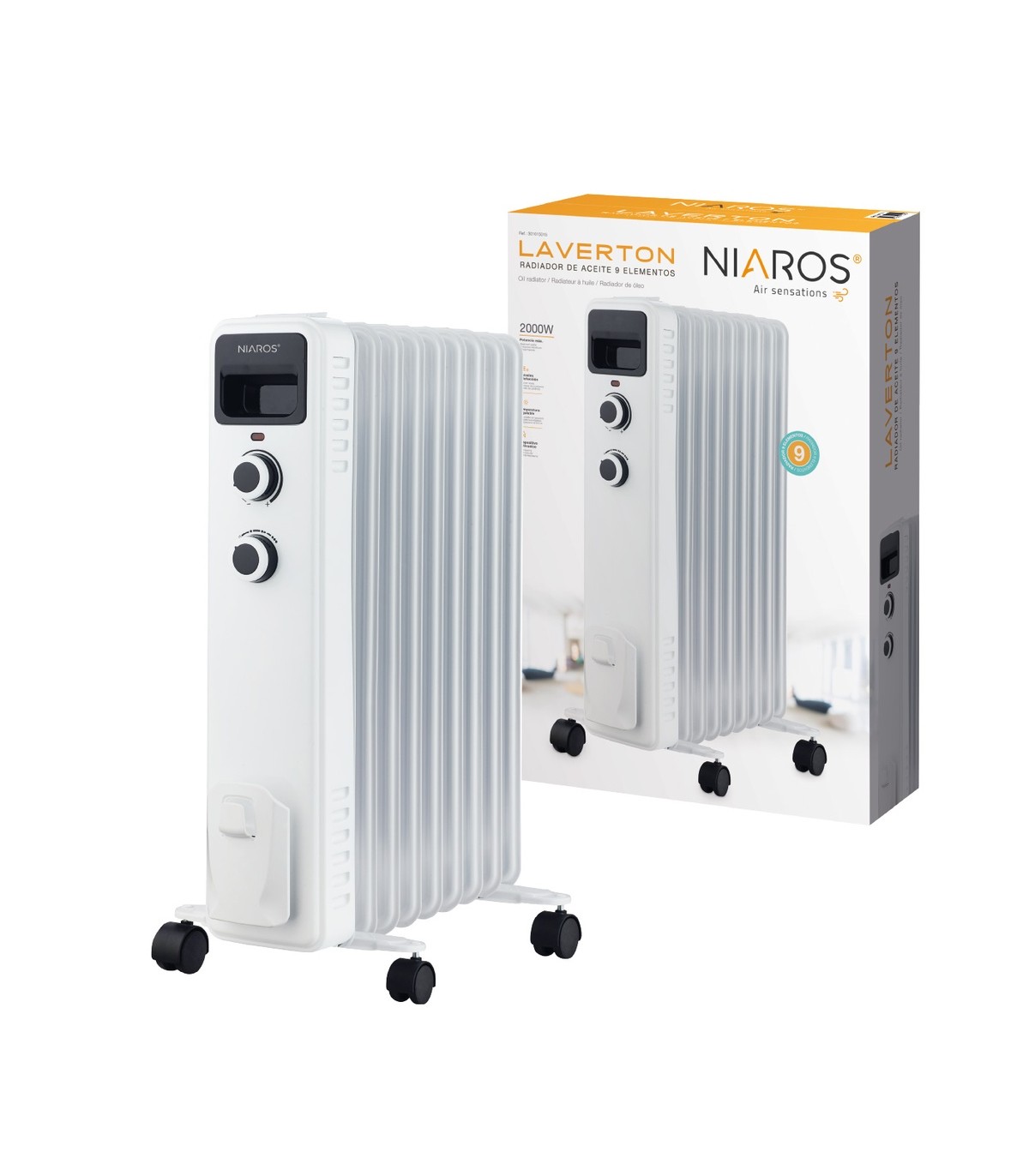 Radiador LAVERTON 2000W Blanco 9 Elementos