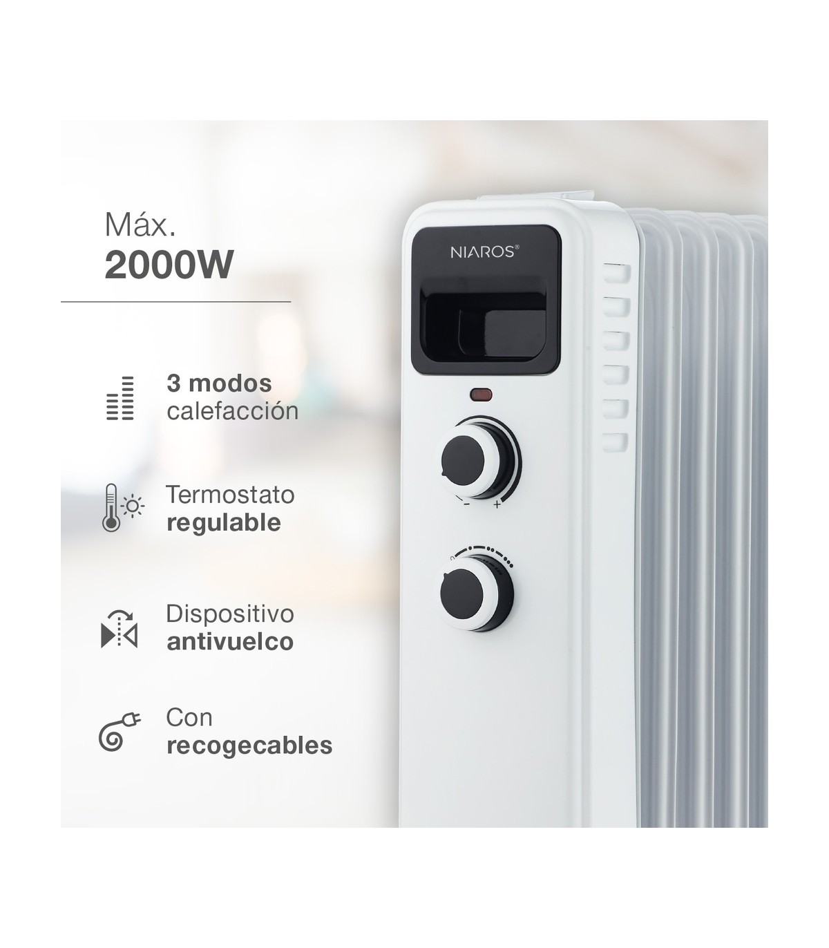 Radiador LAVERTON 2000W Blanco 9 Elementos