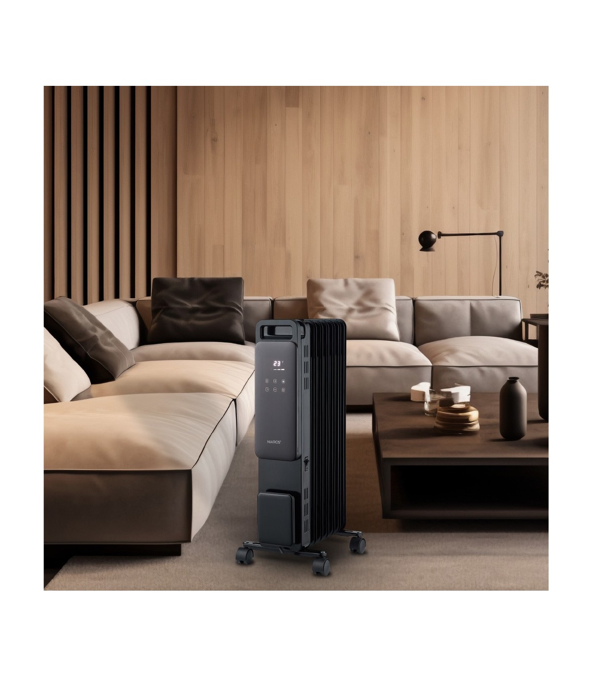 Radiador con mando DURASIL 2000W Negro 9 Elementos