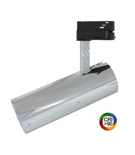 Foco Carril LED CROMO PLATA 30W 3.600Lm 24-60º IP20 